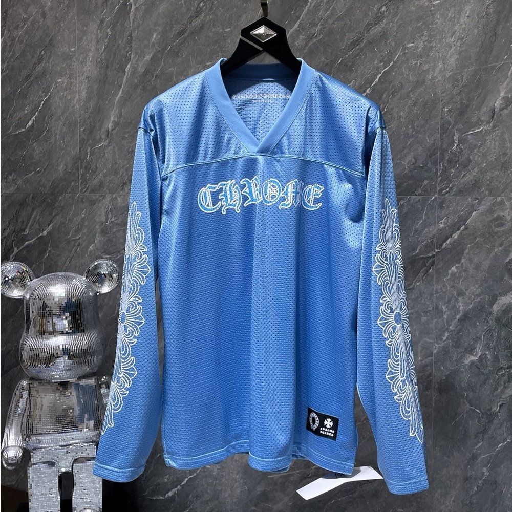 Chrome Hearts Light Blue Long Sleeve Men's Shirt